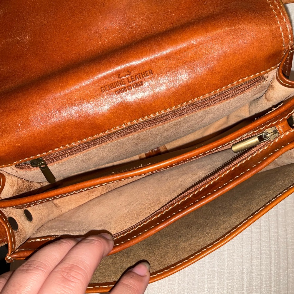 GENUINE LEATHER MADE IN ITALY CROSSBODY BAG - Picture 13 of 15